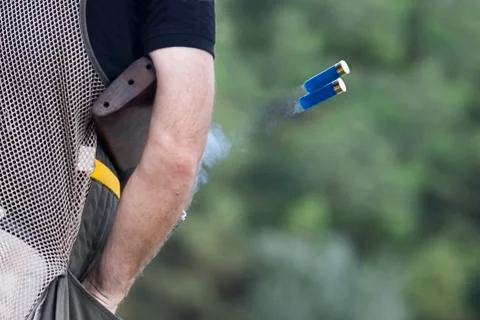 Shotgun throwing its shell Stock Photos