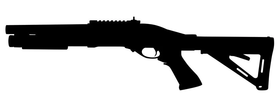 Shotgun vector silhouette Stock Illustration