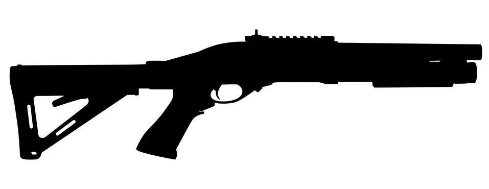 Shotgun vector silhouette Stock Illustration