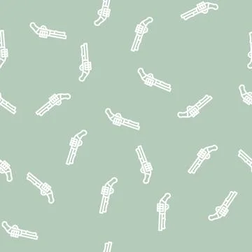 Shotgun weapon line vector seamless pattern Stock Illustration