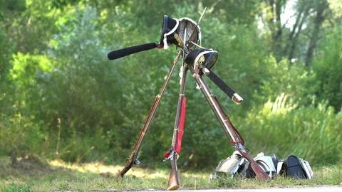 Shotguns and shakos Video stock 84656249