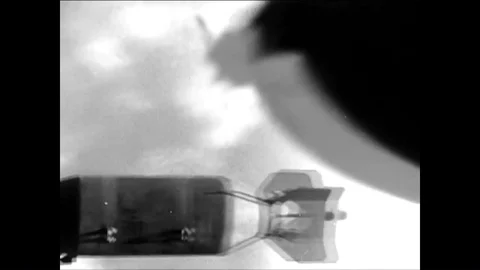 Shots of bombs detonating on German targets. Stock Footage 89723473