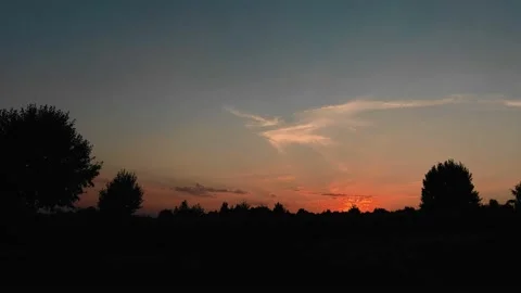 Shots of the evening forest and sky. The color of the sky is simply amazing Stock Footage 209243011