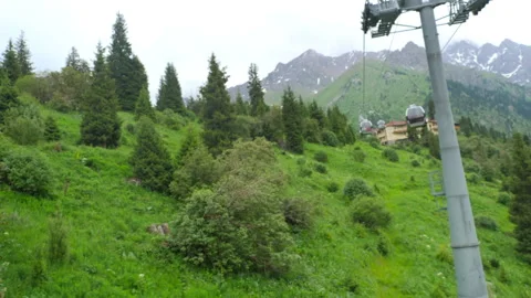 Shots of the mountain and the cable car Stock Footage 305570477