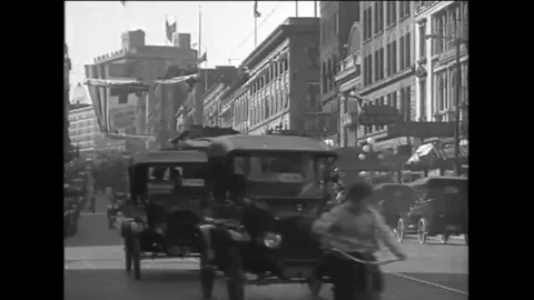 Shots from the streets of Seattle in the 1920s Stock Footage 115558646