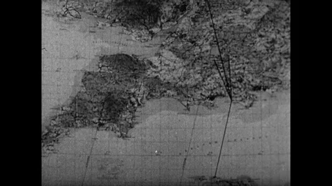 Shots of world map with highlighted directions for pilots in training Stock Footage 131530643