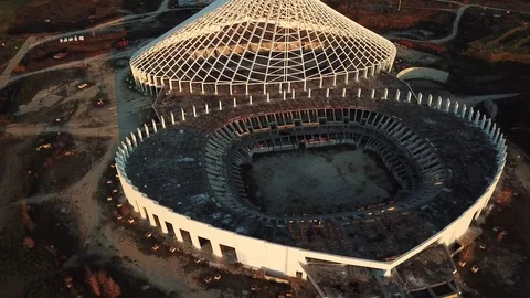 Shotting full Front Vela Designed By Calatrava City Sport of rome Stock Footage 87870050