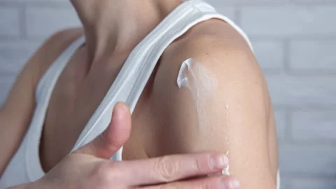 Shoulder cream. Stock Footage 151229779