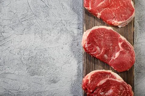 Shoulder cut, suitable for grilling and pan. Stock Photos