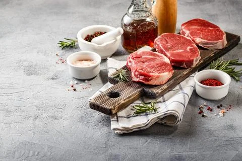 Shoulder cut, suitable for grilling and pan. Stock Photos