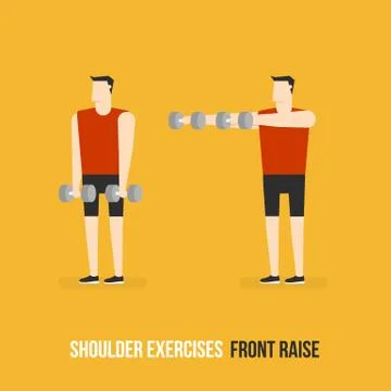 Shoulder Exercises. Front Raise. Stock Illustration
