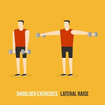 Shoulder Exercises. Lateral Raise. Stock-Illustration