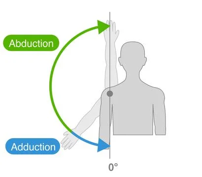 Shoulder joint motion and direction of motion Stock-Illustration