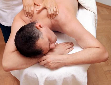 Shoulder massage Stock Photos