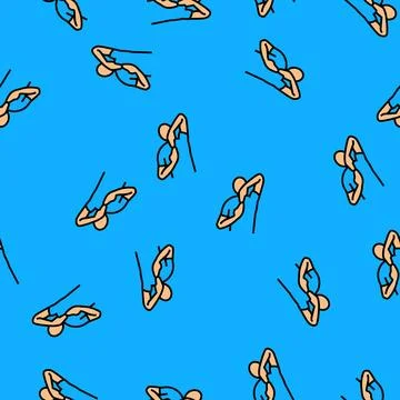 Shoulder mobility stretch vector seamless pattern Stock Illustration