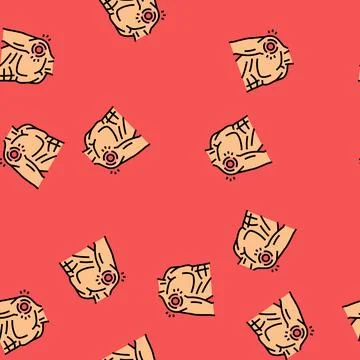 Shoulder pain body ache vector seamless pattern Illustrazione stock