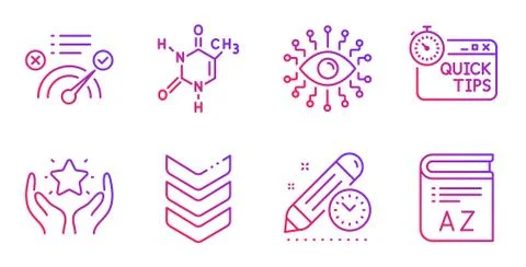 Shoulder strap, Project deadline and Artificial intelligence icons set. Vector Stock Illustration