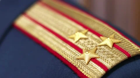 Shoulder straps of a colonel of the Russian army. Stock Footage 148077645