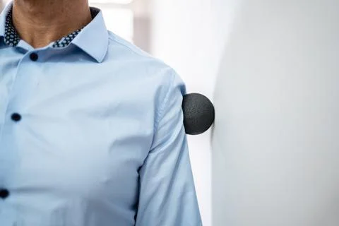 Shoulder Trigger Point Massage Using Foam Ball Stock Photos