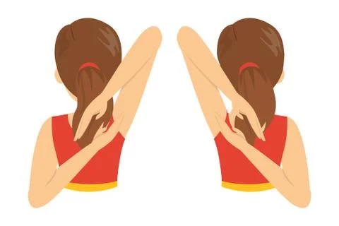Shoulder wing span exercise. Stretch to relieve shoulder pain Stock Illustration