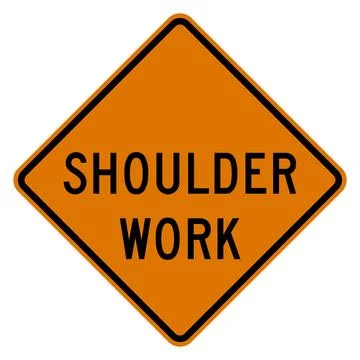 Shoulder work sign, CW21-5, US road sign Stock Illustration