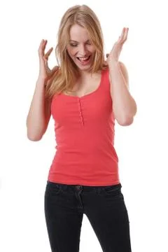 Shout of joy Foto stock