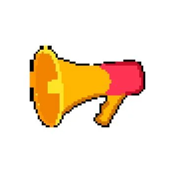 Shout megaphone pixel art vector illustration Stock Illustration