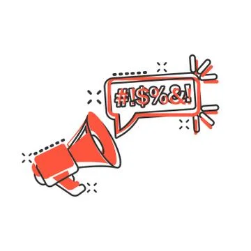 Shout speech bubble icon in comic style. Complain vector cartoon illustration 스톡 일러스트