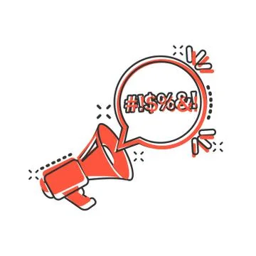 Shout speech bubble icon in comic style. Complain vector cartoon illustration Stock Illustration