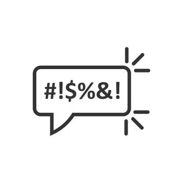 Shout speech bubble icon in flat style. Complain vector illustration on white Illustrazione stock