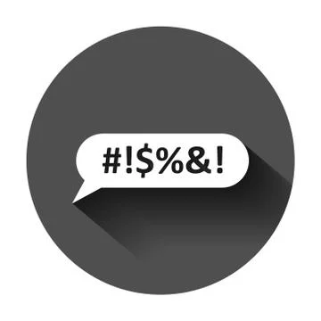 Shout speech bubble icon in flat style. Complain vector illustration on black Illustrazione stock