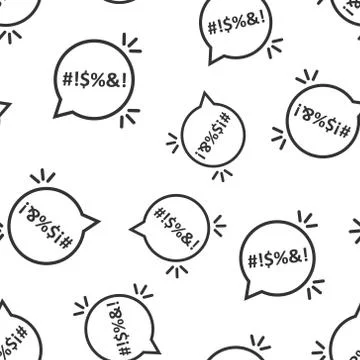 Shout speech bubble icon seamless pattern background. Complain vector illustr Stock Illustration
