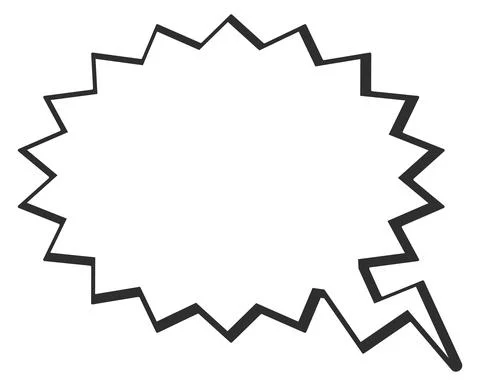 Shouting bubble. Comic yelling blank speech balloon Ilustração Stock