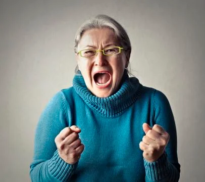 Shouting lady Foto stock