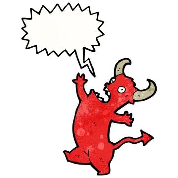 Shouting little devil cartoon Stock Illustration