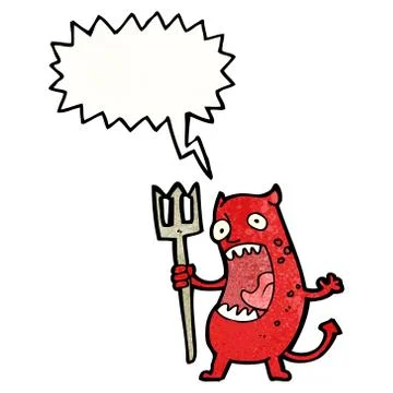 Shouting little devil cartoon Stock Illustration
