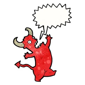 Shouting little devil cartoon Illustrazione stock