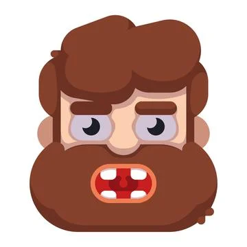 Shouting man face. Stock Illustration