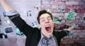 Shouting man. Young male person emotional shout. Great emotions. HD Footage