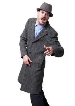 Shouting mobster Stock Photos