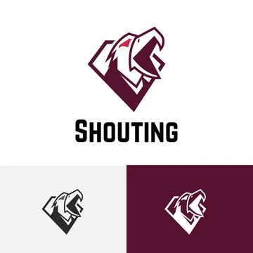 Shouting Screaming Eagle Hawk Bird Head Game Logo Stock Illustration