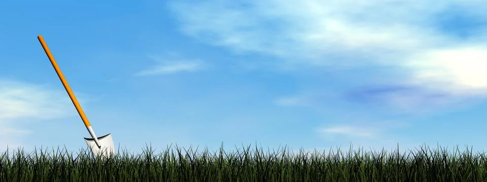 Shovel - 3D render Stock Illustration