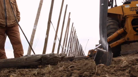 Shovel and Backhoe Ready To Dig Stock Footage 236615534