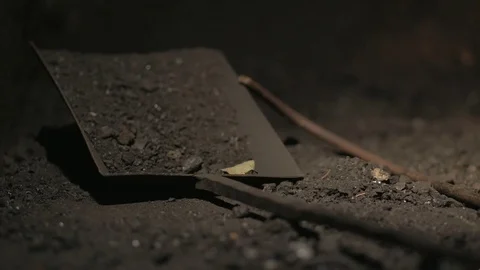 Shovel and hammer in the forge, blacksmith. Video stock 81438857
