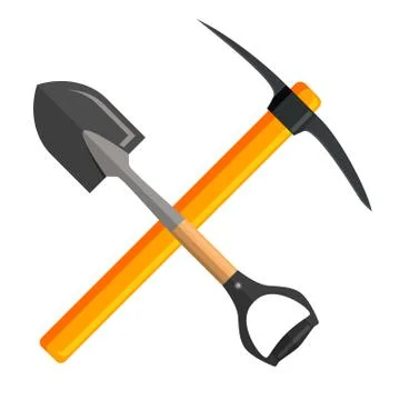 Shovel and pickaxe tools, Stock-Illustration