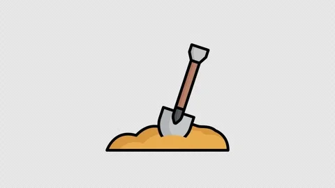 Shovel animated icon Stock Footage 308218373