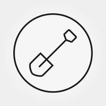 Shovel. Camping. Icon. Vector. Editable Thin line. Stock Illustration