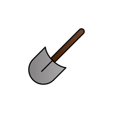 Shovel color gradient vector icon Stock Illustration