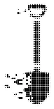 Shovel Destructed Pixel Icon Stock Illustration