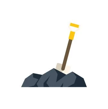 Shovel digging coal mining illustration concept 스톡 일러스트